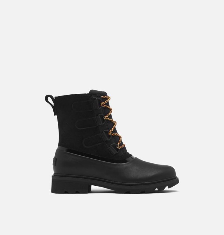 Sorel Dam Gummistövlar Svarta - Lennox™ Street Lace Mid - HVU-548706